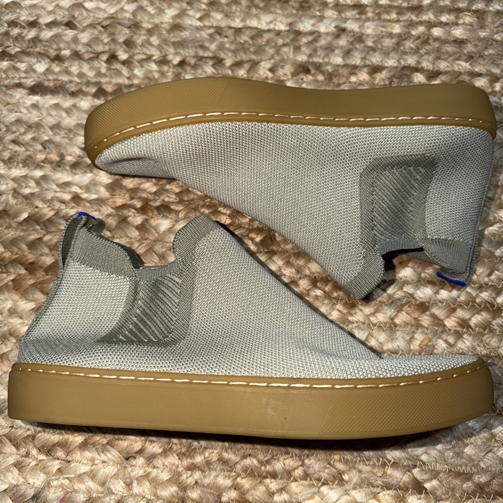 NEW Rothy's Boot Chelsea Light Tan Sage Women's Shoes Flats Slip Ons Size 7.5